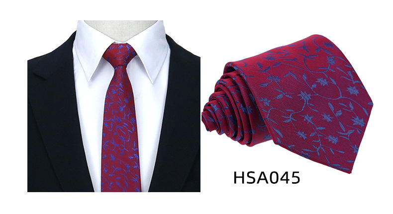 男士高级商务领带制服西装休闲7.5cm宽涤丝婚礼伴郎手打格子领带详情13