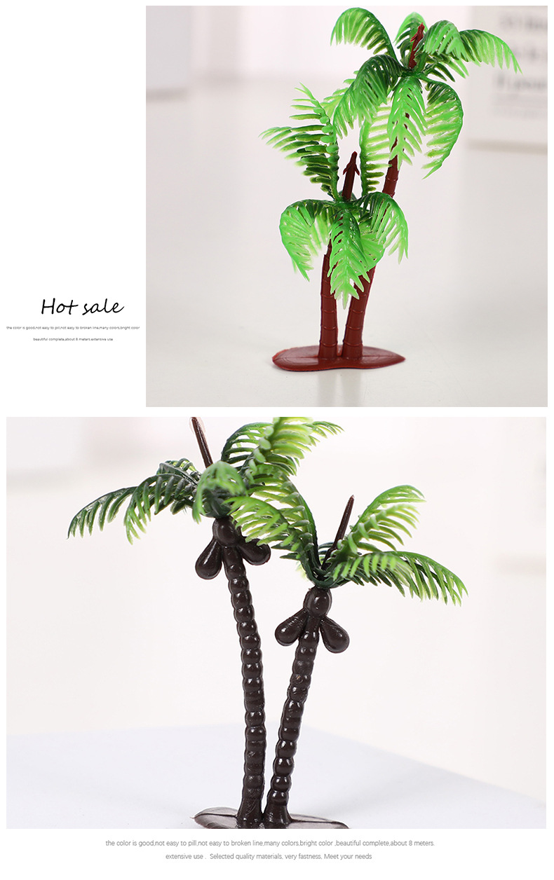 Factory direct supply of new coconut tree sand table models, green plant simulation handicrafts, resin in stock for wholesale pic 7
