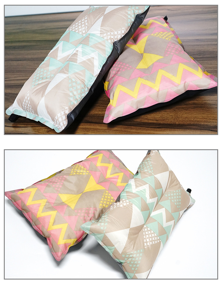 Inflatable ethnic-style printed pillows, sleeping pillows, car travel pillows, backrest pillows, outdoor leisure camping storage air pillows pic 17