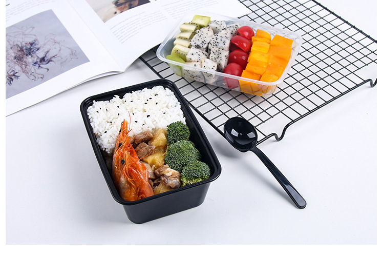 长方形一次性餐盒外卖打包盒透明加厚带盖饭盒塑料快餐盒商用摆摊详情4