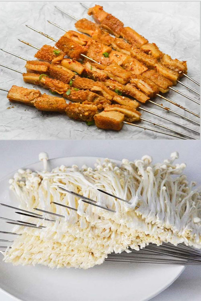 烧烤签子羊肉串烤串钎子打包外卖签烧烤店烤针一次性细铁签圆扁签详情20