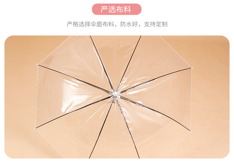 透明雨伞大量批发一次性塑料雨伞自动批发透明伞长柄高颜值晴雨伞详情8