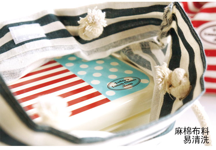 Bangduo - Japanese bento bag, hand-held bag, lunch box bag, storage bag, cotton and linen portable, student bag, rice cloth bag pic 5