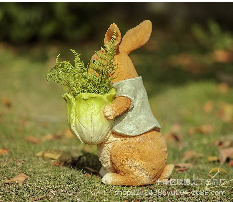 Cross-border supply, little Rabbit outdoor garden ornaments, potted plants, landscaping, bonsai sculptures, decorative items, resin handicrafts pic 8