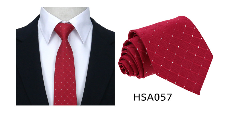 男士高级商务领带制服西装休闲7.5cm宽涤丝婚礼伴郎手打格子领带详情25