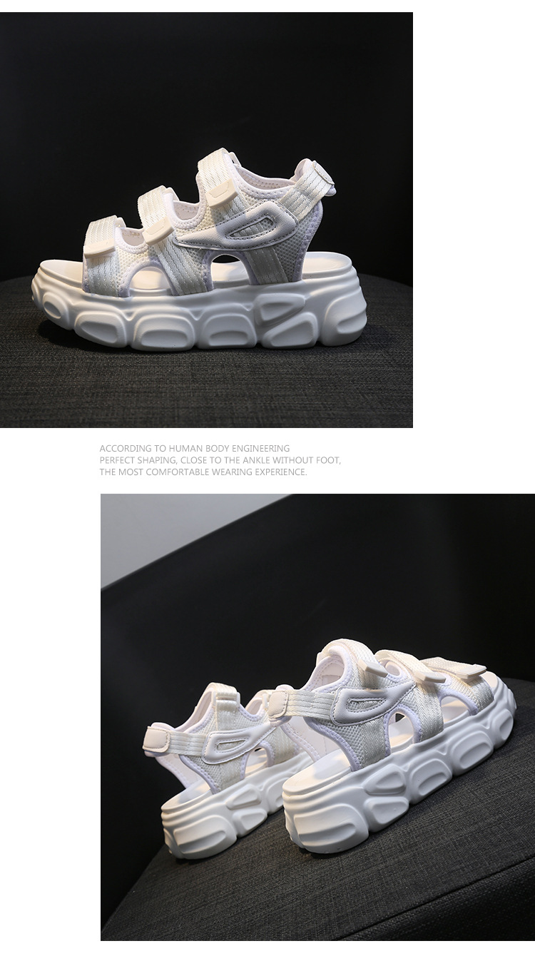 跨镜凉鞋女2025夏季新款韩版学生耐地磨轻便厚底魔术贴松糕鞋批详情25