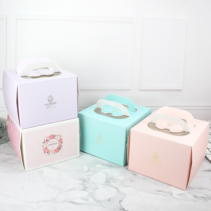 Wholesale 46810-inch double-layer transparent birthday cake box, raised cake box, Barbie doll square packaging box pic 3