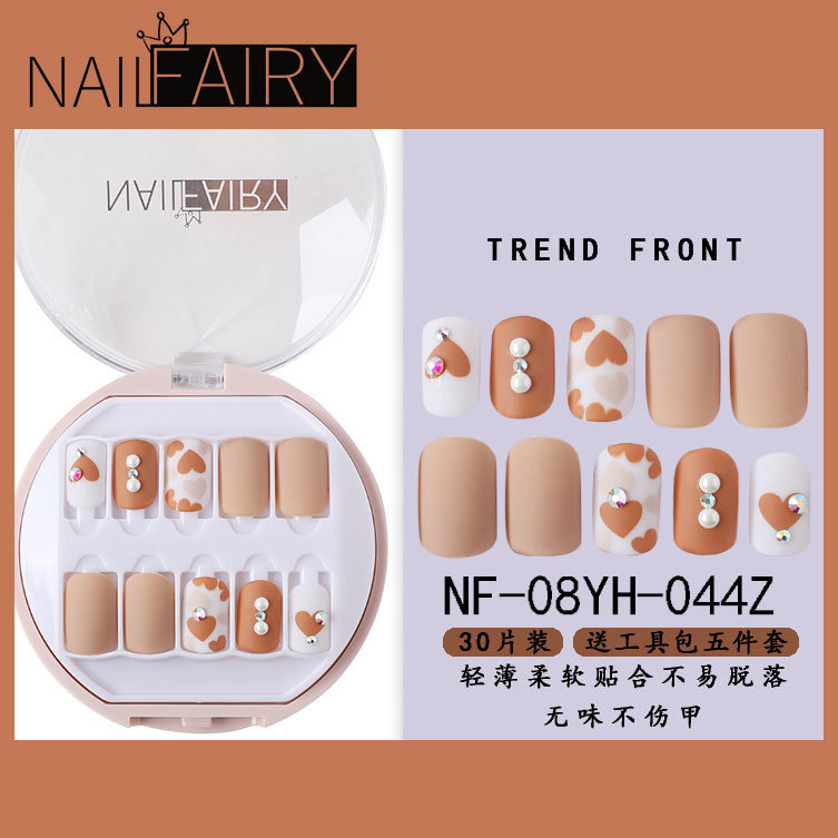 Customized new acrylic box wearable nails, finished nail plates, packaging logo, customized nail art plates, fake nails pic 24