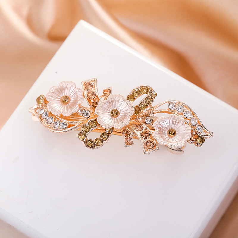 发夹高级感小香风马尾夹女士超闪轻奢水钻顶夹水晶盘发后脑勺头饰详情28