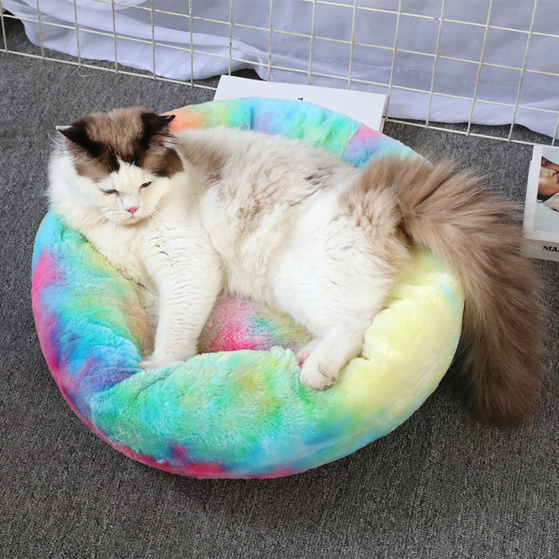 狗窝可拆洗圆形长毛绒宠物窝猫窝保暖宠物用品狗床宠物床宠物垫子详情12