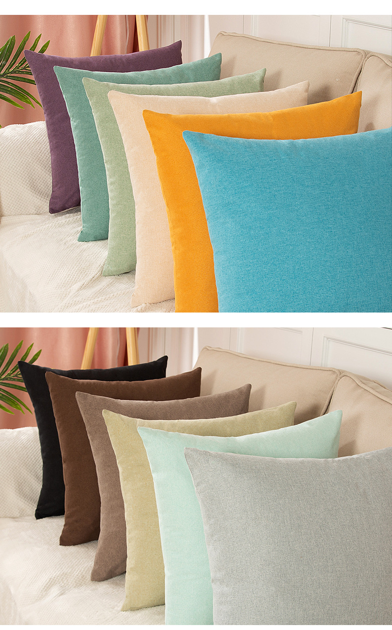 Nordic-style ins throw pillow, linen office sofa cushion, waist pillow, summer cool office cushion pic 13