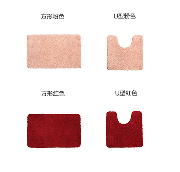 New carpet floor mat, bathroom solid color toilet mat, two-piece set, bathroom anti-slip foot mat, absorbent door mat, one-piece delivery, cross-border export, imitation wool floor mat, sofa, irregular living room, Nordic plush, long wool beside the bed, ins style pic 14