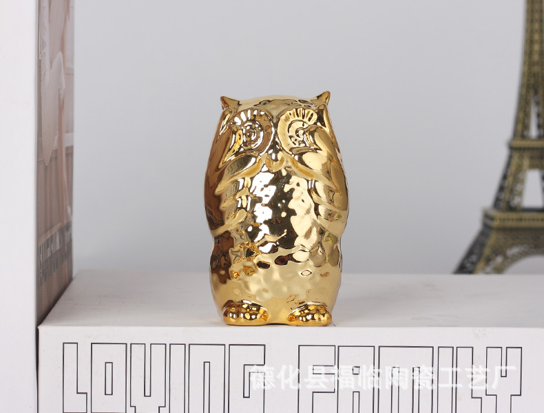 Nordic creative ceramic electroplated animal handicrafts, tabletop ornaments, small gifts, decorative items, bonsai, trinkets, return gifts pic 9