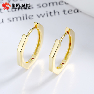 925纯银竹节耳环女韩国简约个性仙圈圈耳扣ins高级感冷淡风耳圈饰详情1