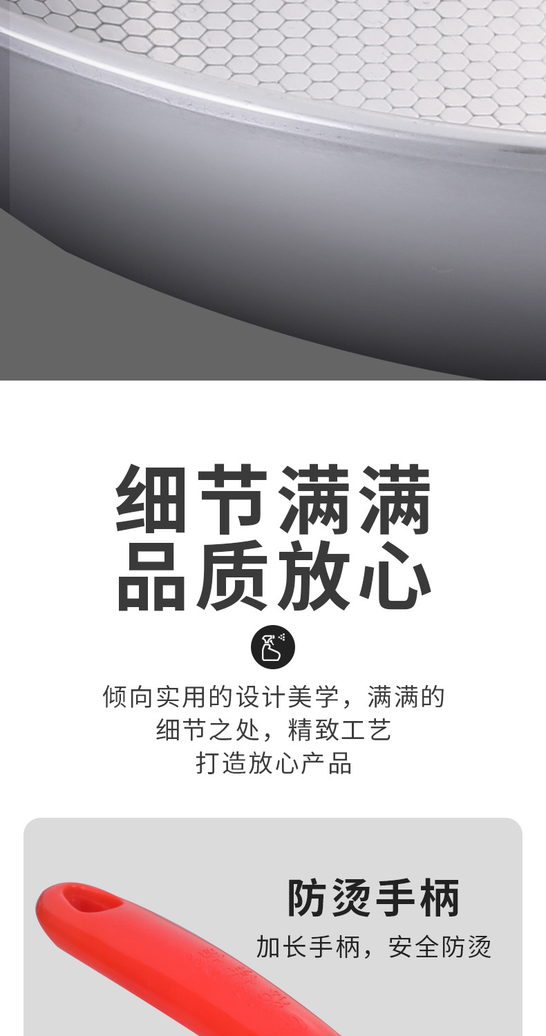 厂家批发炒锅 无涂层蜂窝悬浮炒菜锅三层五层不锈钢炒锅一件代发详情8