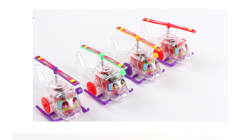 Wholesale of new winding spring transparent small aircraft, winding helicopter taxiing with propellers and rotatable toys pic 1