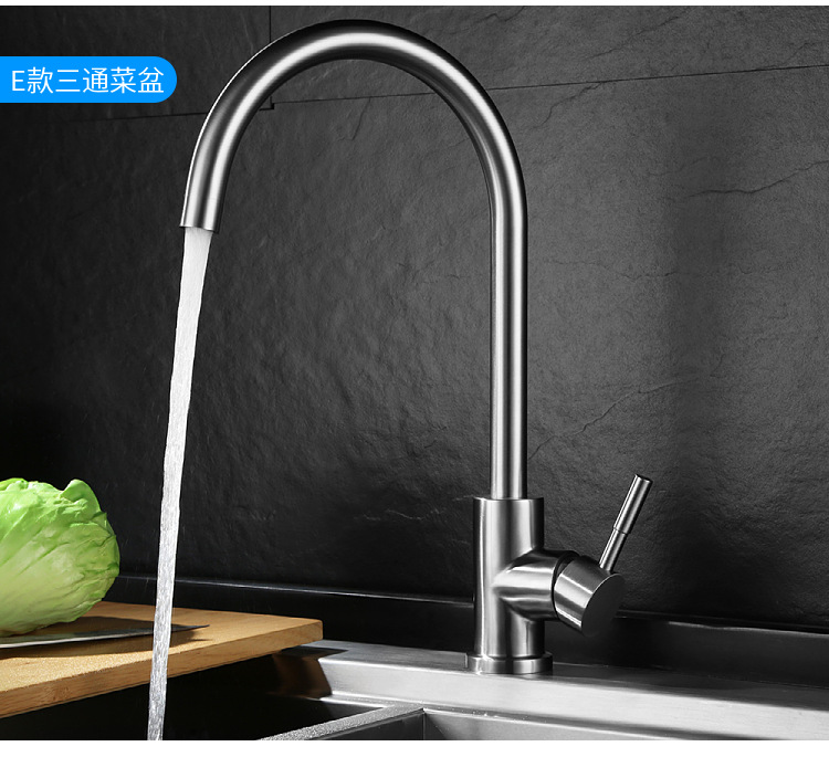 Kaiping manufacturer wholesale 304 stainless steel kitchen hot and cold water faucets, washing basins, single sink, rotating pull faucets pic 30