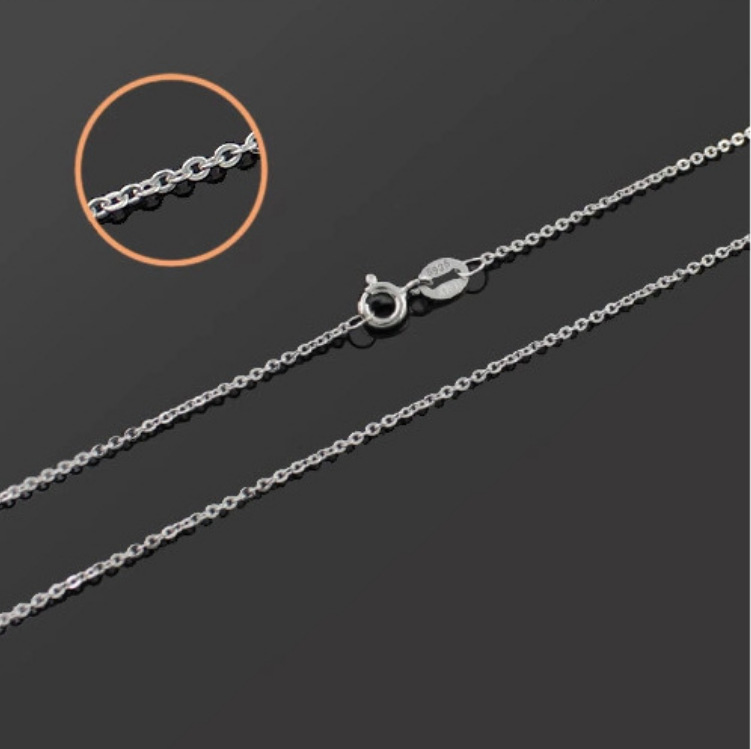 Wholesale 925 sterling silver necklace collarbone chain, O-shaped rose gold single chain, flash O bare chain, plain chain with cross-shaped chain pic 3