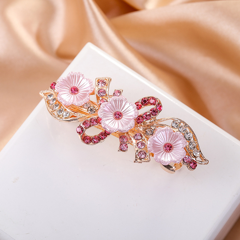 发夹高级感小香风马尾夹女士超闪轻奢水钻顶夹水晶盘发后脑勺头饰详情27