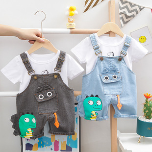 1-5 años niño vestido de verano manga corta shorts conjuntos bebé verano slim algodón lino camisetas suelto niño dos piezas lotes pic 15