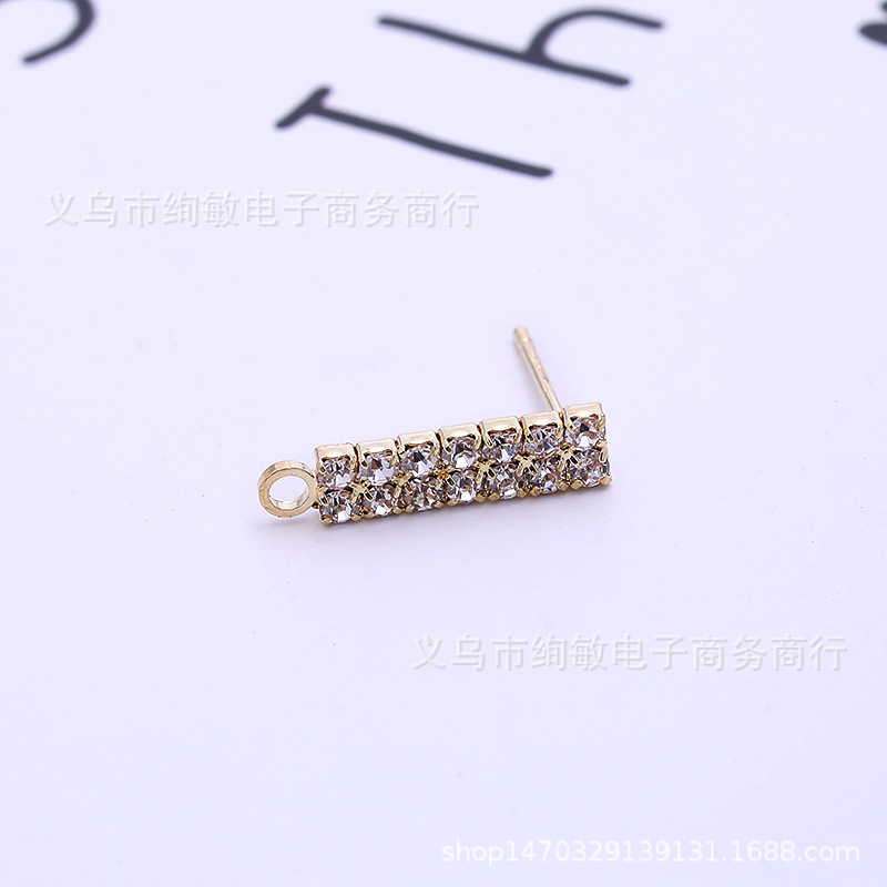 新款DIY手工精美合金烧焊爪链耳钉镶钻几何仿925银针耳饰耳坠配件详情22