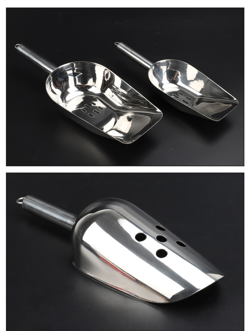 酒吧调酒用不锈钢冰铲过滤冰铲圆底平底漏水冰铲漏冰铲滤冰冰块铲详情11