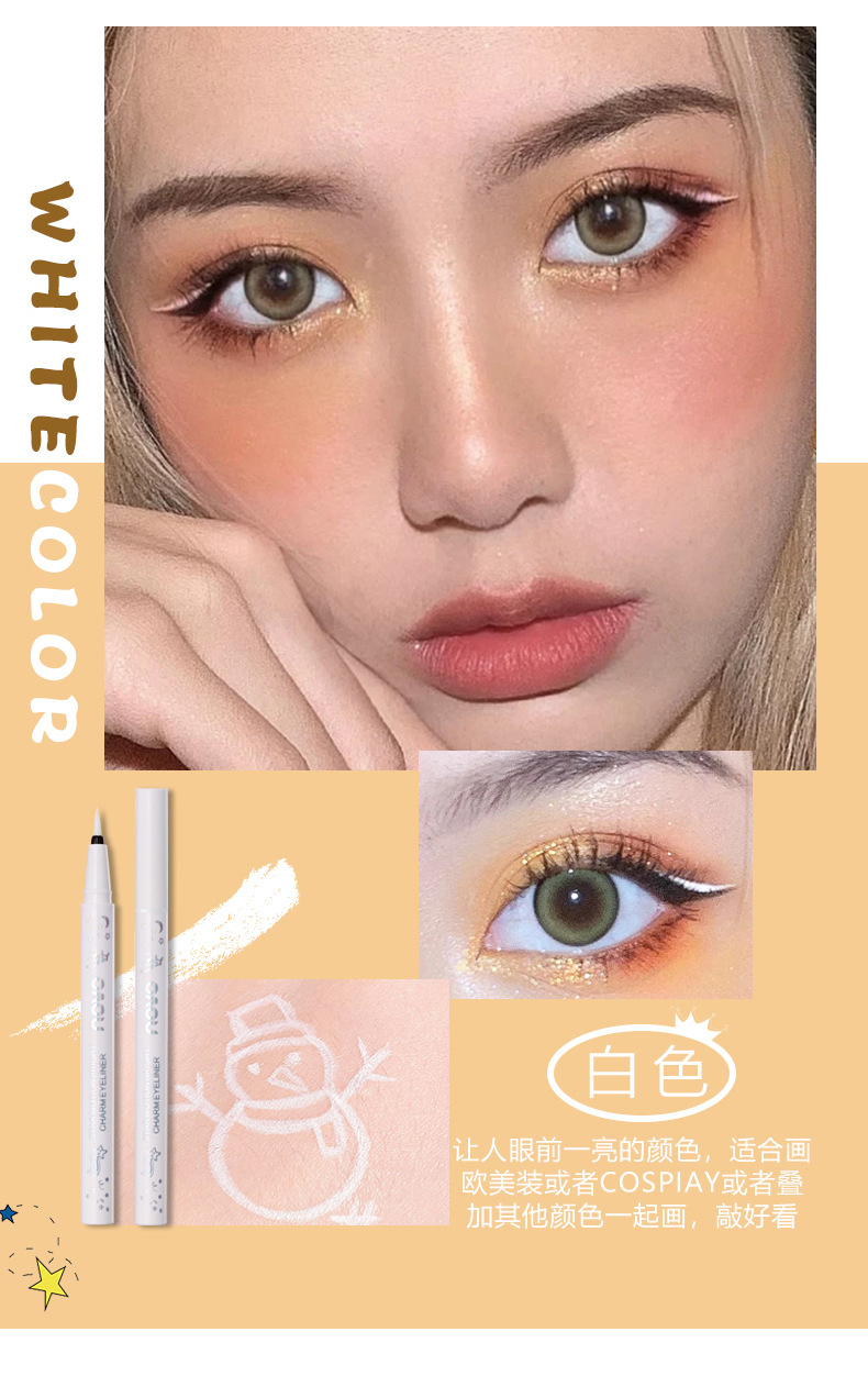 NOVO Makeup Colored eyeliner pen for beginners, extremely fine, waterproof, non-smudging, long-lasting eyeliner liquid pen with soft bristles pic 11