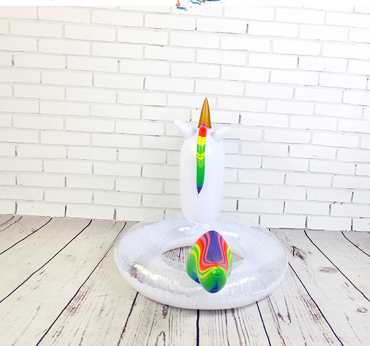 Inflatable unicorn swimming rings, PVC unicorn swimming rings, adult rainbow horse animal rings for foreign trade pic 14