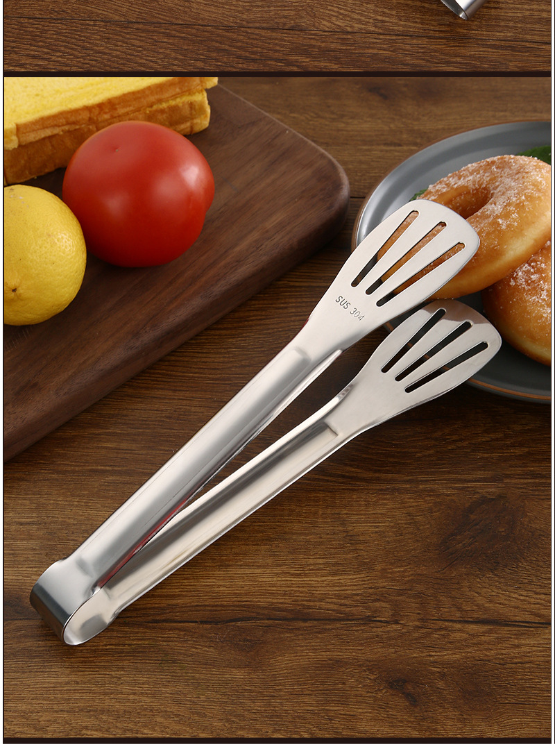 304 不锈钢加厚防烫三线食品夹子烧烤烤肉面包油炸牛排自助餐专用详情16