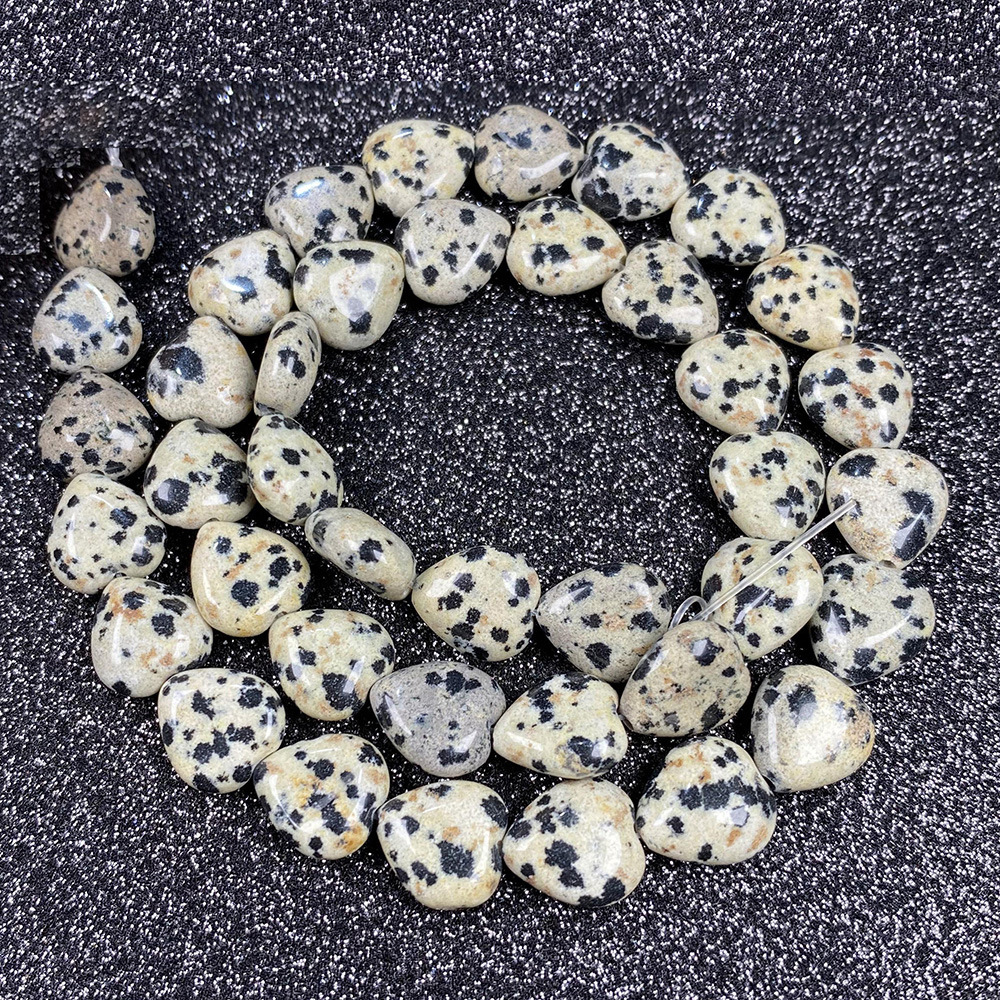 天然石头半宝石心形半宝石珠子40cm详情75