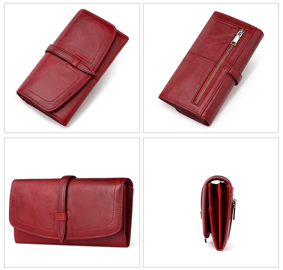 外贸新款欧美女士真皮钱包RFID长款拉链钱夹大容量头层牛皮女手包详情32