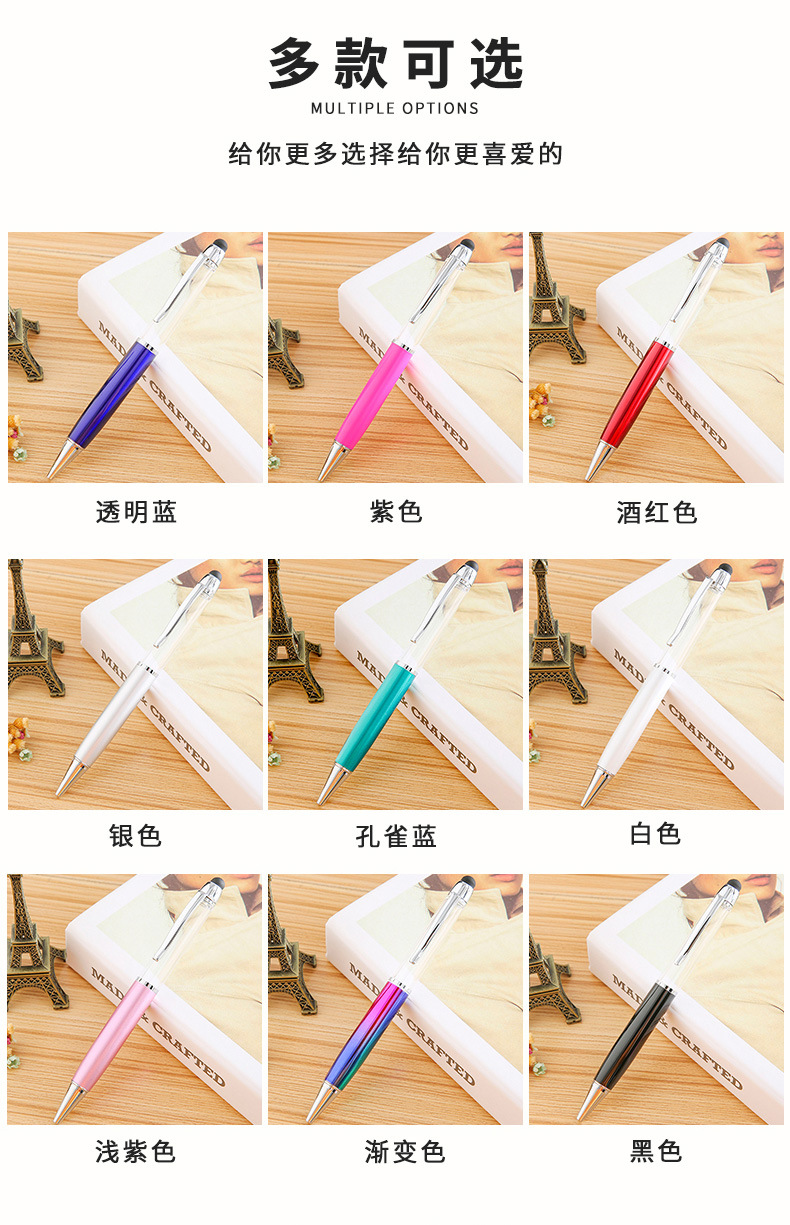 Factory wholesale large-sized empty tube hand-inserted oil pens, creative diy touch screen pens, metal ballpoint pens, available in various colors pic 5
