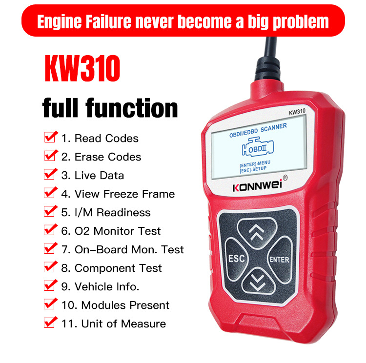 KONNWEI KW310 obd automotive fault detector Automotive diagnostic tool code reading Card elm327 obd2 pic 3