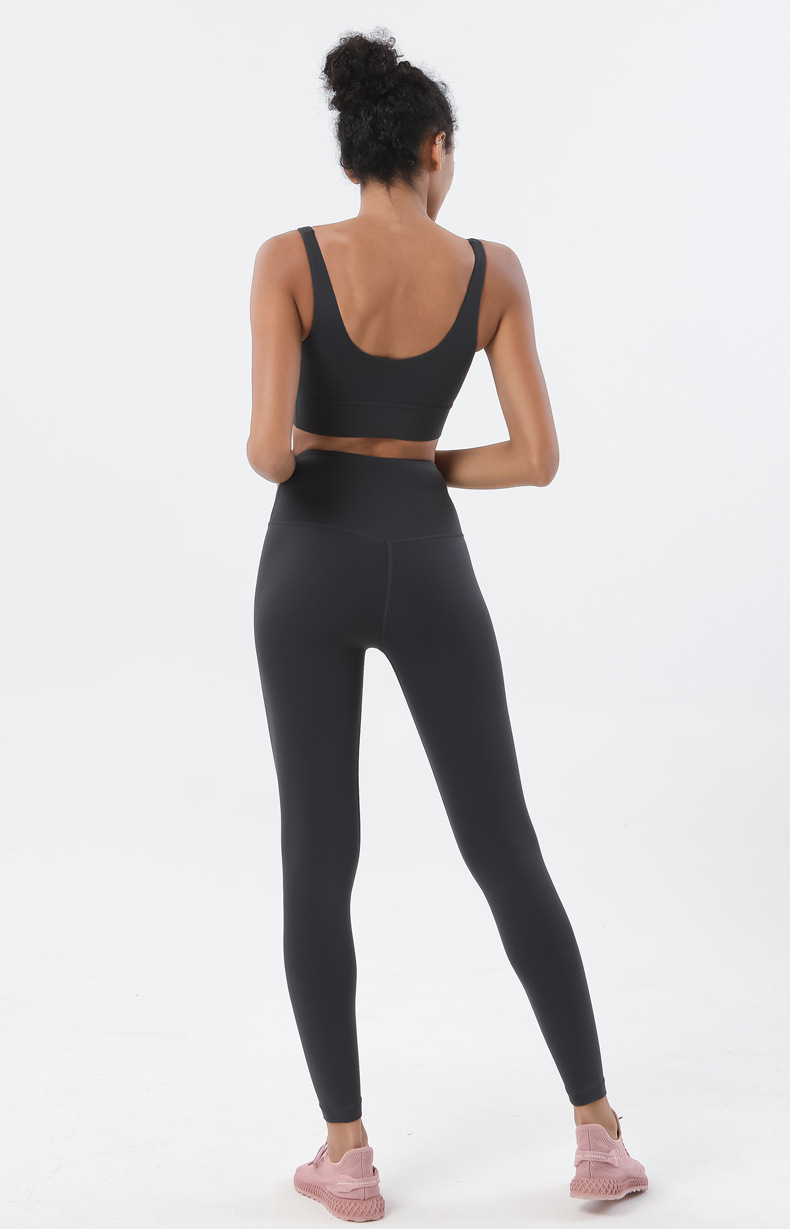 2022 Diamond Double-sided Brushed nude Yoga Pants for Women, European and American high-waisted hip-lifting peach-buttocks fitness pants pic 25