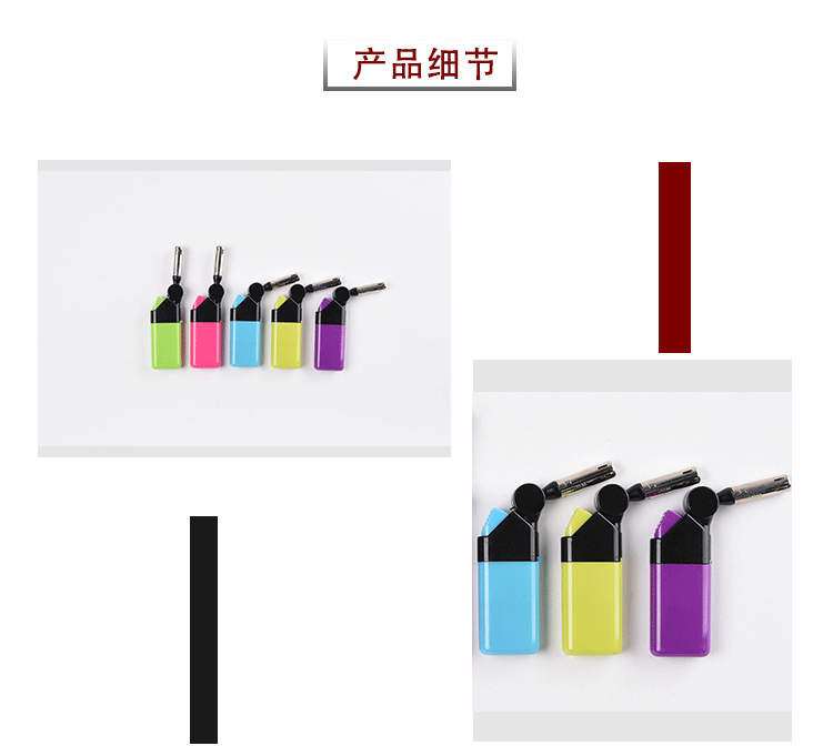亚马逊家用厨房煤气灶点火器彩色充气明火打火机迷你点枪可旋转详情4