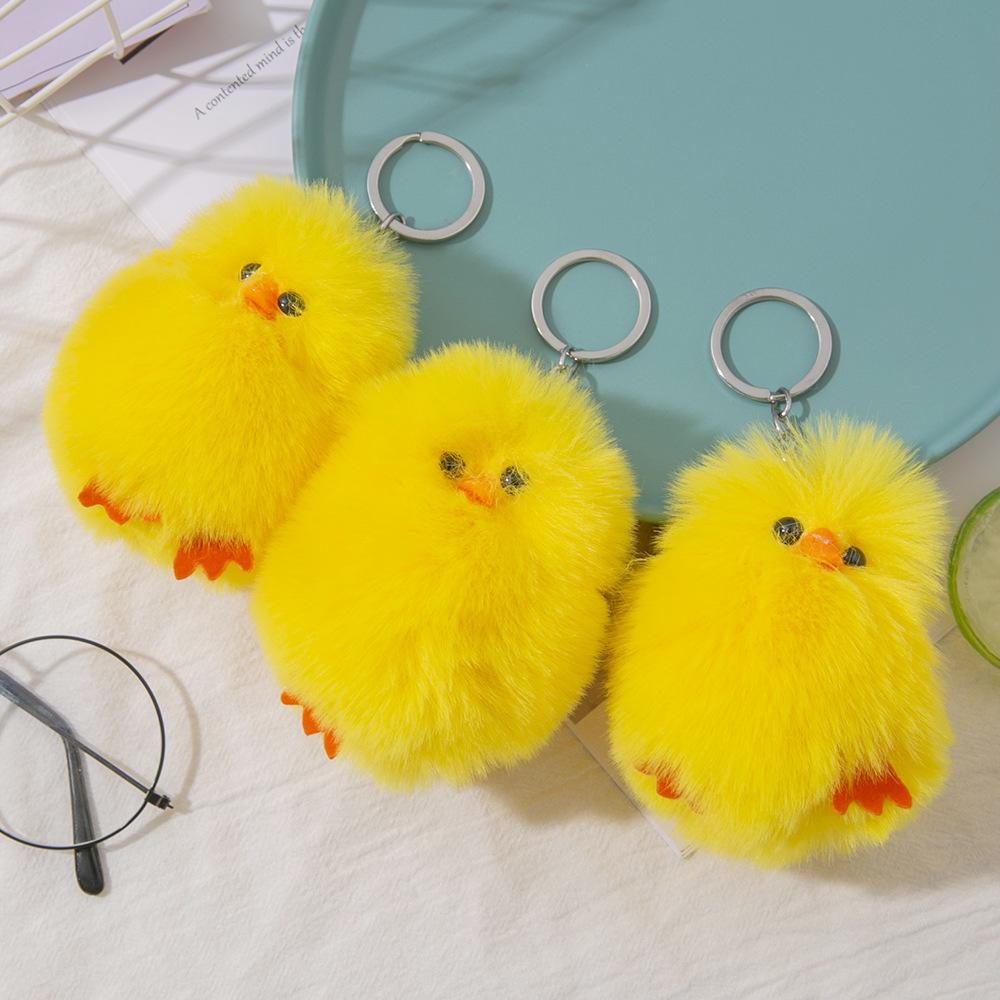 厂家直销卡通呆萌小鸡公仔钥匙扣钥匙环学生书包手提包挂饰挂饰详情3