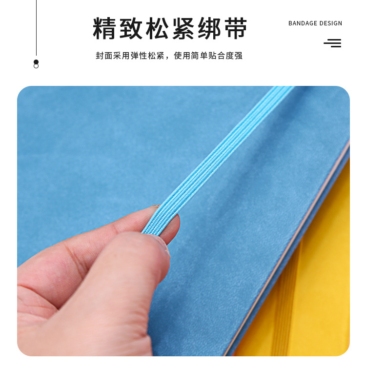 Cross-border exclusive leather notebook a5 with strap, hand-held notebook, logo set A6 notebook, meeting record book pic 7