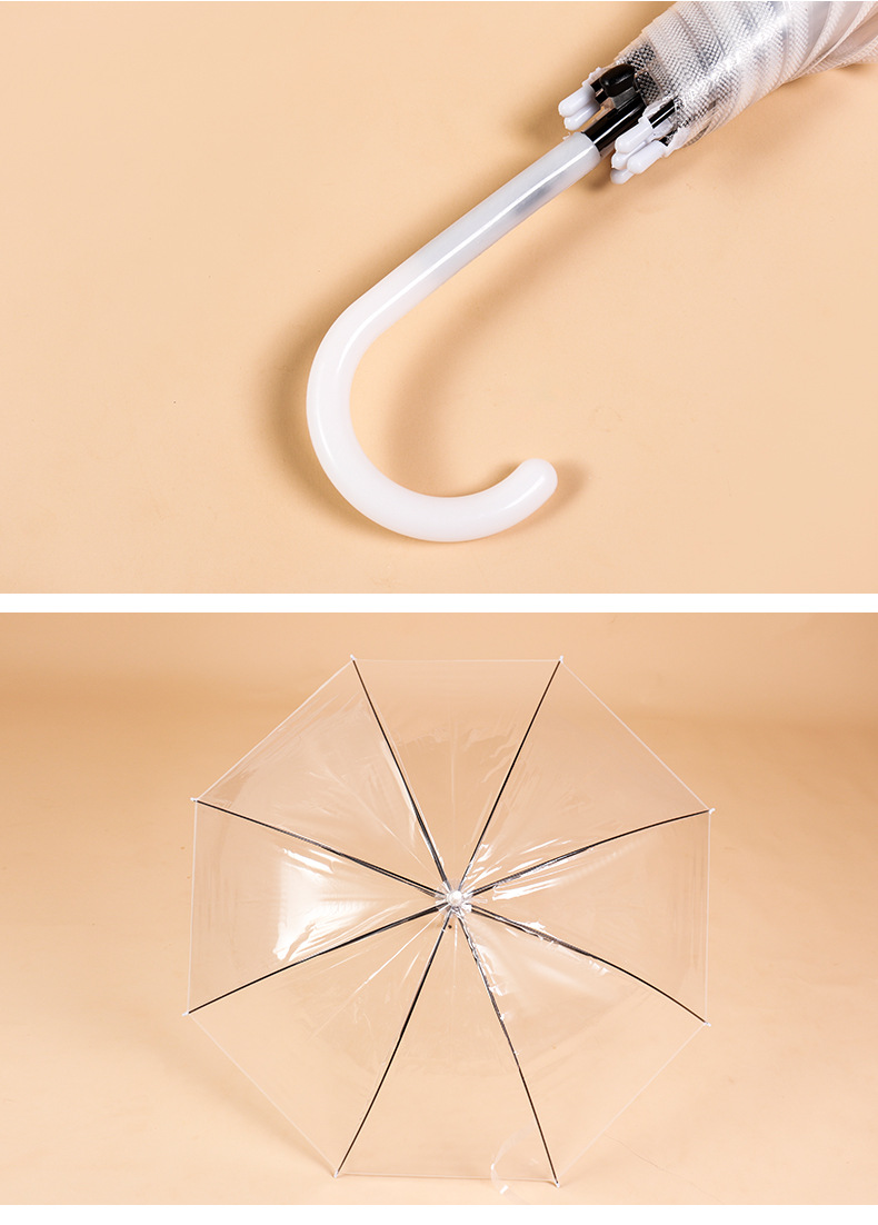 透明雨伞大量批发一次性塑料雨伞自动批发透明伞长柄高颜值晴雨伞详情10