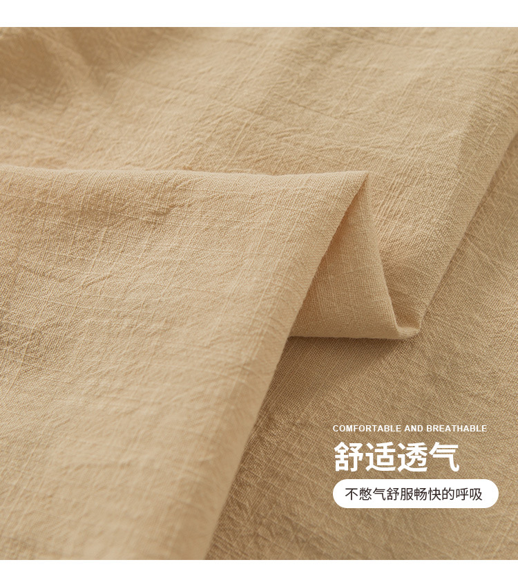 纯棉20*60水洗棉竹节棉绉布砂洗儿童马甲衬衫休闲面料现货供详情4