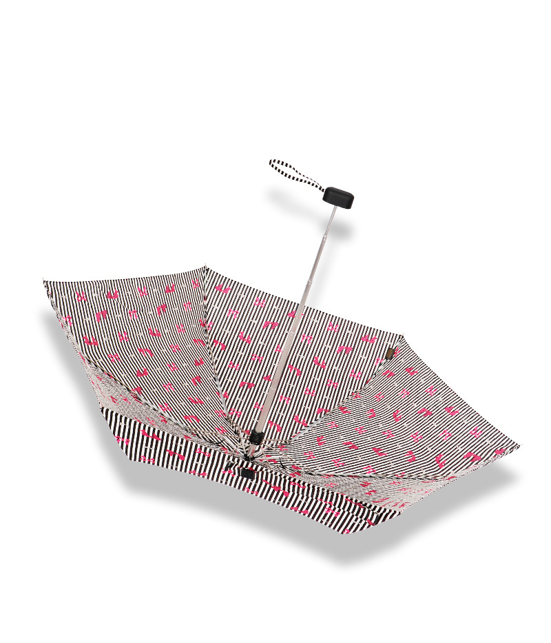 RST雨伞日本风格遮阳伞蝴蝶结条纹女士迷你五折口袋晴雨伞轻详情11
