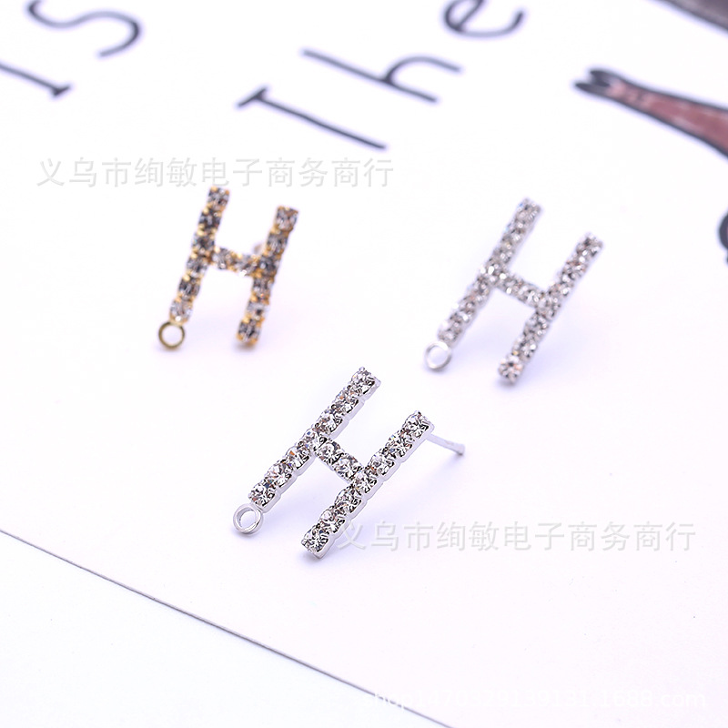 新款DIY手工精美合金烧焊爪链耳钉镶钻几何仿925银针耳饰耳坠配件详情28