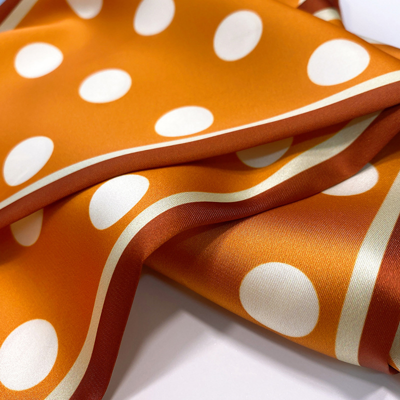 韩国时尚波点细窄长条丝巾女仿真丝斜角春夏领巾发带绑包详情50