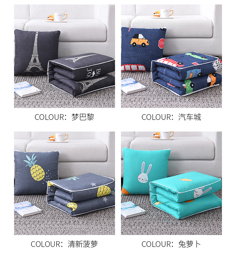 Dual-purpose pillow and quilt, spring and summer office nap pillow, gift cushion, folding multi-functional air conditioner quilt pic 19