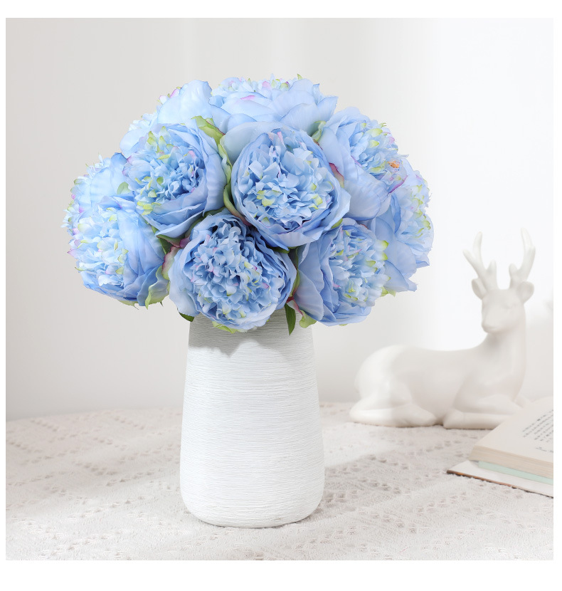 厂家批发欧式仿真花手扎5头牡丹家居装饰假花婚庆用品摆件批发详情26