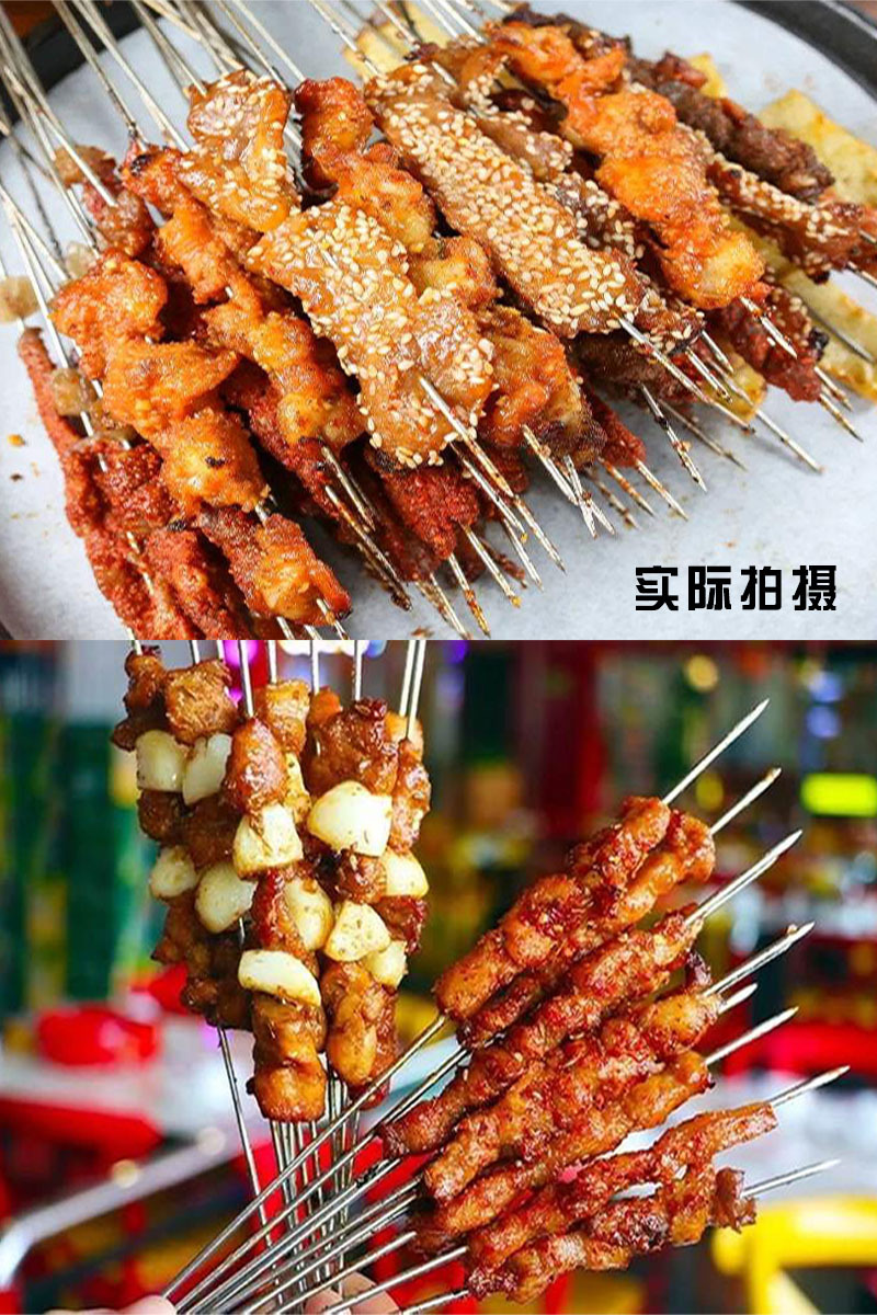 烧烤签子羊肉串烤串钎子打包外卖签烧烤店烤针一次性细铁签圆扁签详情19