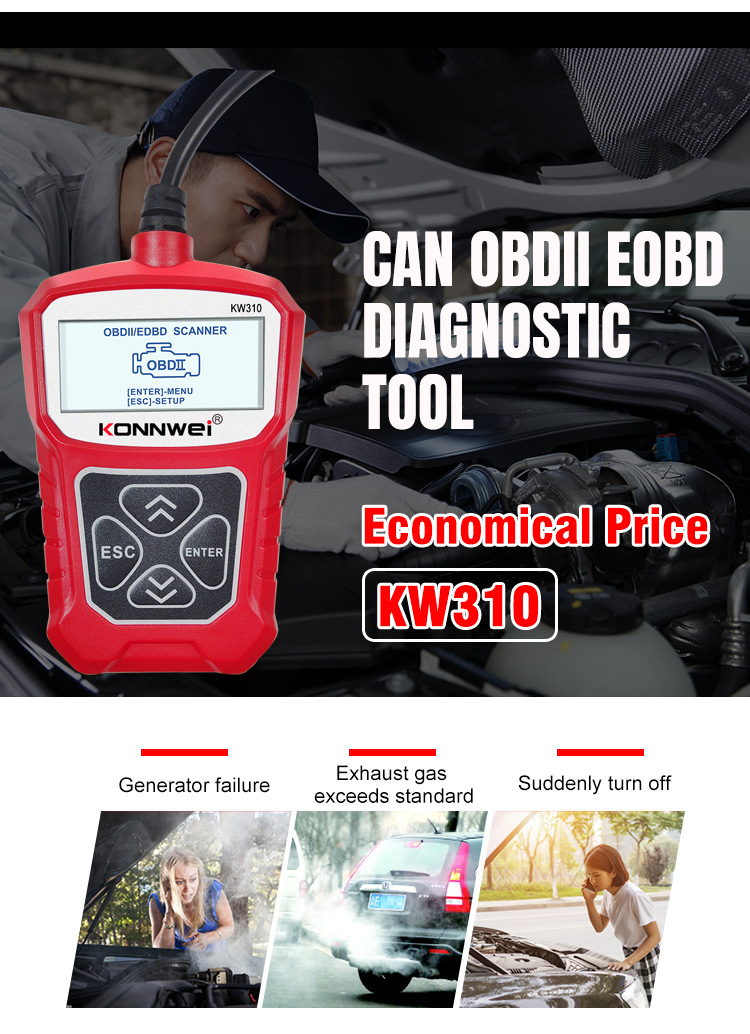 KONNWEI KW310 obd automotive fault detector Automotive diagnostic tool code reading Card elm327 obd2 pic 2