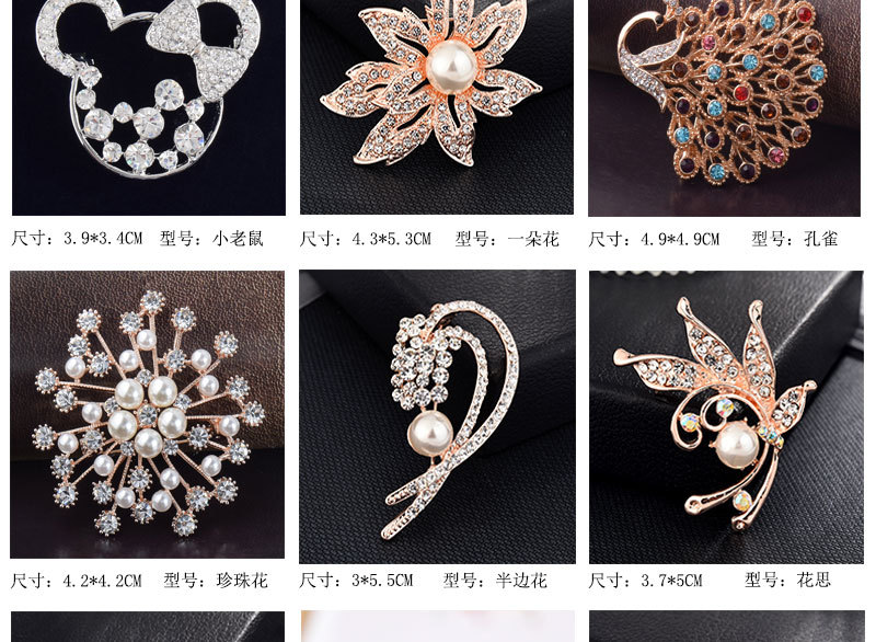 Brooch, high-end, niche silk scarf buckle, alloy Korean version diamond-encrusted coat, pearl brooch, clothing accessory, brooch, wholesale accessories pic 6
