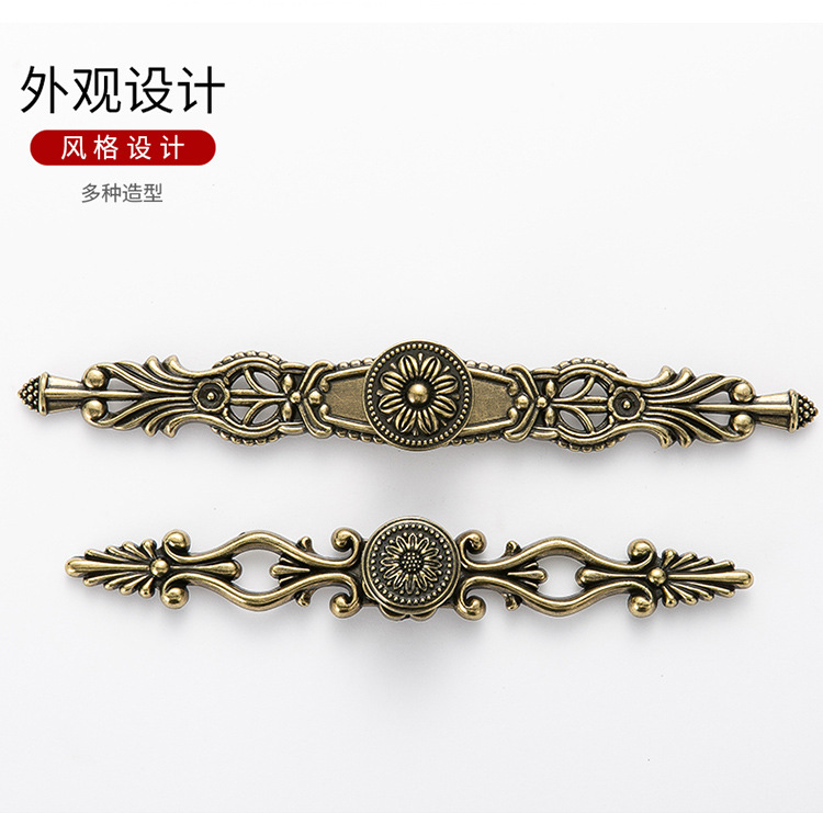 欧式复古橱柜衣柜门拉手美式鞋柜抽屉把手书柜电视柜单孔吊环拉手详情37