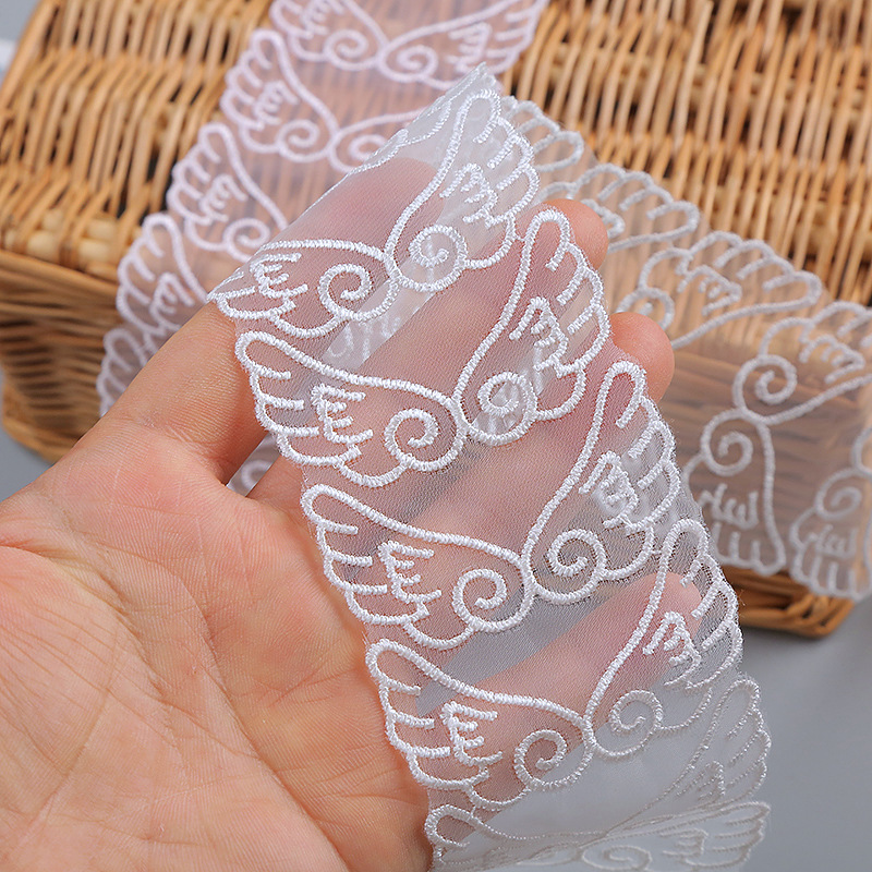 Factory wholesale of 5.5cm organza wings, DIY handcrafted home soft furnishings, lace bedding, wedding lace pic 6