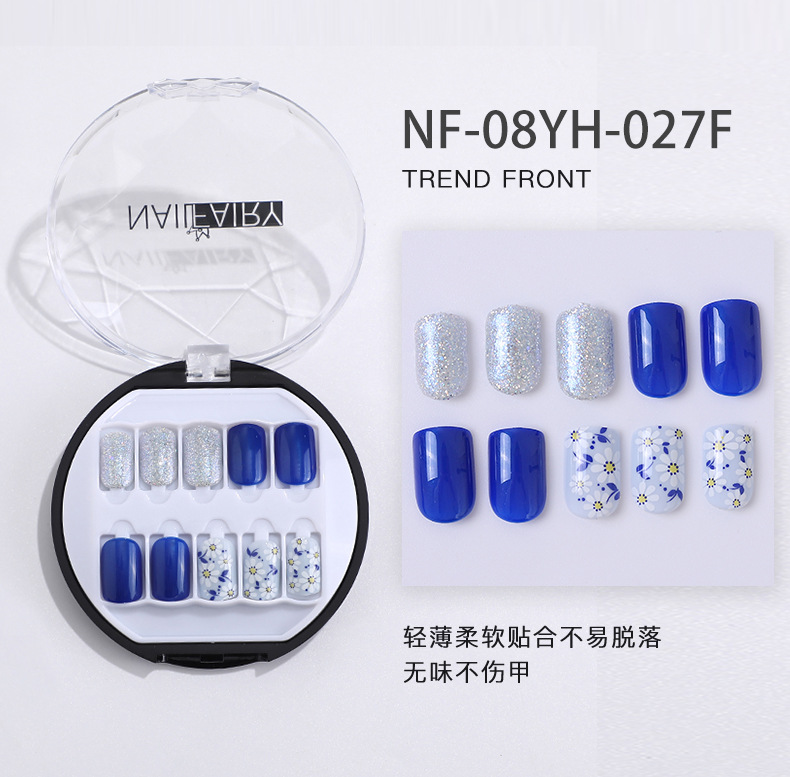 Customized new acrylic box wearable nails, finished nail plates, packaging logo, customized nail art plates, fake nails pic 15